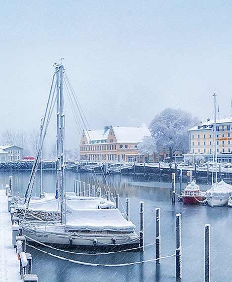 Hafeneinfahrt Lindau Hotel Bayerischer Hof